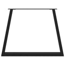 spisebordsben V-formet 2 stk. sort 90 x (72-73,3) cm stål