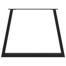 spisebordsben V-formet 2 stk. sort 100x(72-73,3) cm stål