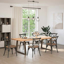 spisebordsben V-formet 2 stk. naturstål 100x(72-73,3) cm stål