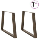 spisebordsben V-formet 2 stk. naturstål 100x(72-73,3) cm stål