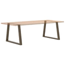 spisebordsben V-formet 2 stk. naturstål 100x(72-73,3) cm stål