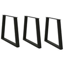 spisebordsben V-formet 3 stk. sort 70 x (72-73,3) cm stål