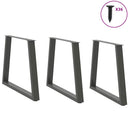 spisebordsben V-formet 3 stk. antracit 70 x (72-73,3) cm stål