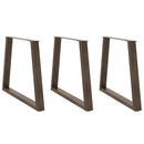 spisebordsben V-formet 3 stk. naturstål 70 x (72-73,3) cm stål
