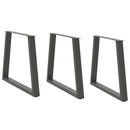 spisebordsben V-formet 3 stk. antracit 80x(72-73,3) cm stål