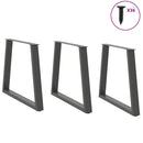spisebordsben V-formet 3 stk. antracit 80x(72-73,3) cm stål