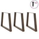 spisebordsben V-formet 3 stk. naturstål 80x(72-73,3) cm stål