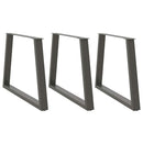 spisebordsben V-formet 3 stk. antracit 90 x (72-73,3) cm stål