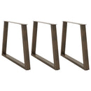 spisebordben V-formet 3 stk. naturstål 100x(72-73,3) cm stål