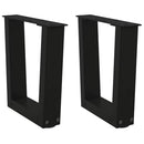 sofabordsben V-formet 2 stk. sort 30x(30-31,3) cm stål
