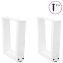sofabordsben V-formet 2 stk. hvid 30x(30-31,3) cm stål