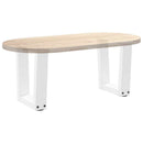 sofabordsben V-formet 2 stk. hvid 30x(30-31,3) cm stål