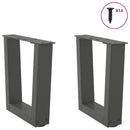 sofabordben V-formet 2 stk. antracit 30x(30-31,3) cm stål