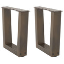 sofabordsben V-formet 2 stk. naturstål 30x(30-31,3) cm stål