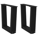 sofabordben V-formet 2 stk. sort 40x(30-31,3) cm stål
