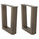 sofabordsben V-formet 2 stk. naturstål 40x(30-31,3) cm stål