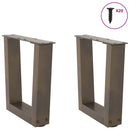 sofabordsben V-formet 2 stk. naturstål 40x(30-31,3) cm stål