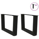 sofabordsben V-formet 2 stk. sort 50x(30-31,3) cm stål