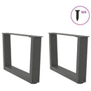 sofabordsben V-formet 2 stk. antracit 50x(30-31,3) cm stål