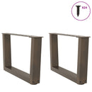 sofabordsben V-formet 2 stk. naturstål 50x(30-31,3) cm stål
