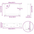 sofabordsben V-formet 2 stk. naturstål 50x(30-31,3) cm stål