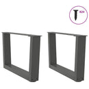 sofabordsben V-formet 2 stk. antracit 60x(30-31,3) cm stål