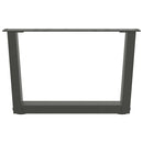 sofabordsben V-formet 2 stk. antracit 60x(30-31,3) cm stål