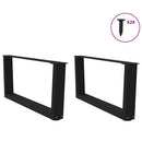 sofabordsben V-formet 2 stk. sort 70 x (30-31,3) cm stål