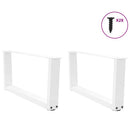 sofabordsben V-formet 2 stk. hvid 70 x (30-31,3) cm stål