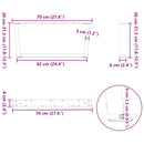 sofabordsben V-formet 2 stk. hvid 70 x (30-31,3) cm stål