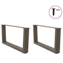 sofabordsben V-formet 2 stk. naturstål 70x(30-31,3) cm stål