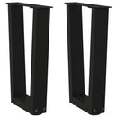 sofabordsben V-formet 2 stk. sort 28 x (42-43,3) cm stål