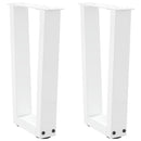 sofabordsben V-formet 2 stk. hvid 28 x (42-43,3) cm stål