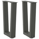 sofabordsben V-formet 2 stk. antracit 28 x (42-43,3) cm stål
