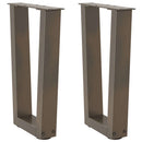 sofabordsben V-formet 2 stk. naturstål 28 x (42-43,3) cm stål
