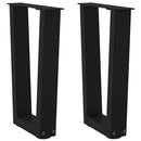 sofabordsben V-formet 2 stk. sort 38 x (42-43,3) cm stål