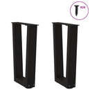 sofabordsben V-formet 2 stk. sort 38 x (42-43,3) cm stål