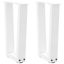 sofabordsben V-formet 2 stk. hvid 38 x (42-43,3) cm stål