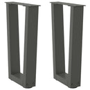 sofabordsben V-formet 2 stk. antracit 38 x (42-43,3) cm stål