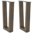 sofabordsben V-formet 2 stk. naturstål 38 x (42-43,3) cm stål