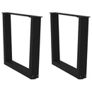 sofabordben V-formet 2 stk. sort 50x(42-43,3) cm stål