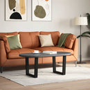 sofabordben V-formet 2 stk. sort 50x(42-43,3) cm stål