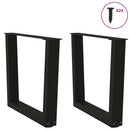 sofabordben V-formet 2 stk. sort 50x(42-43,3) cm stål
