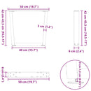 sofabordben V-formet 2 stk. sort 50x(42-43,3) cm stål