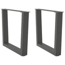 sofabordsben V-formet 2 stk. antracit 50x(42-43,3) cm stål
