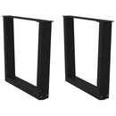 sofabordsben V-formet 2 stk. sort 60 x (42-43,3) cm stål