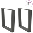 sofabordsben V-formet 2 stk. antracit 60x(42-43,3) cm stål