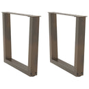 sofabordsben V-formet 2 stk. naturstål 60x(42-43,3) cm stål