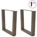 sofabordsben V-formet 2 stk. naturstål 60x(42-43,3) cm stål