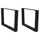 sofabordsben V-formet 2 stk. sort 70 x (42-43,3) cm stål